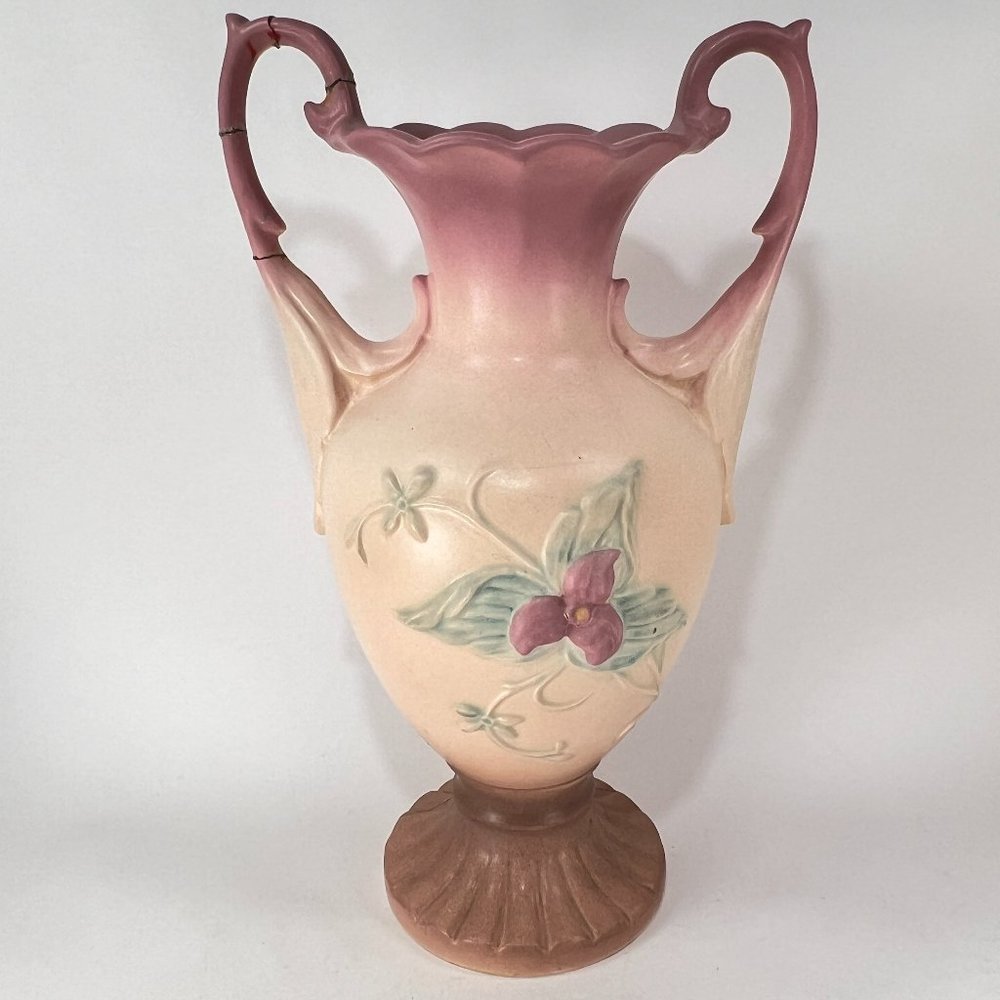 Vtg Hull Art Vase Double Handle Ceramic Wildflower Pastel Matte 40s